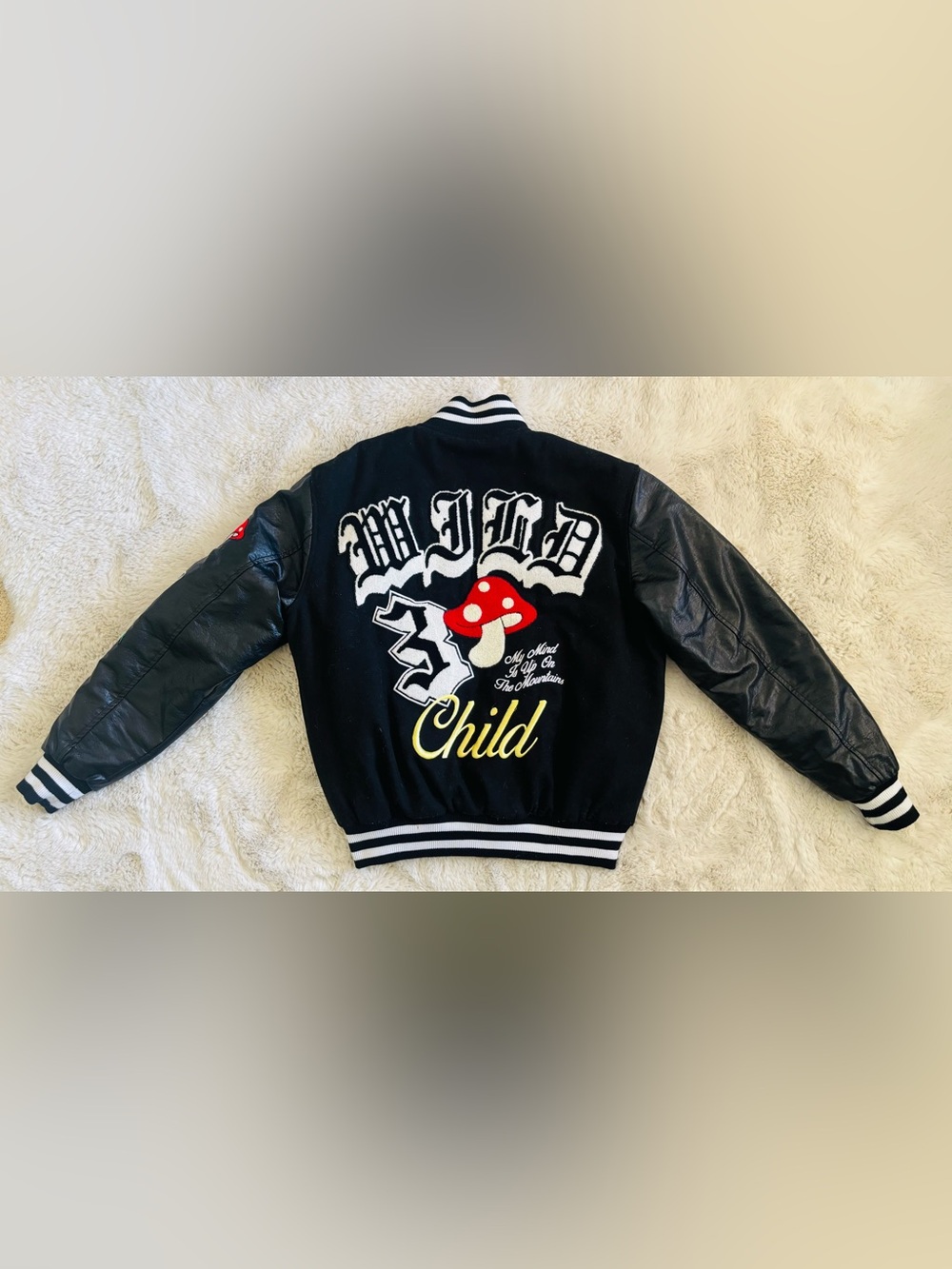 PacSun Bomber Patchwork Lettermanโs Jacket Size: Small